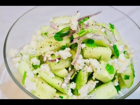 Cucumber Feta Salad - Greek Mediterranean