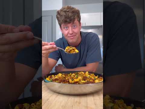 The flavor of this chorizo mac n cheese will blow you away and is macro-friendly