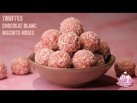 White Chocolate Truffles with Pink Rince Biscuits and Vanilla - Delicious French dessert with easy difficulty. Perfect recipe converted from YouTube video to PDF format.
