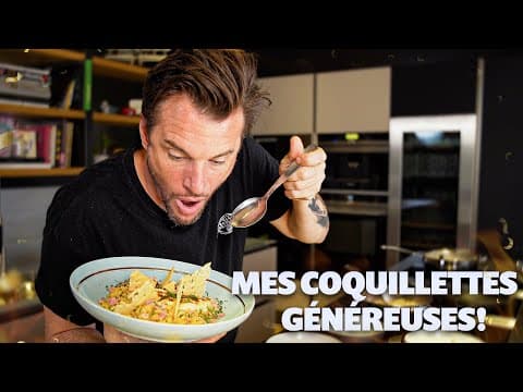 Generous coquillettes with béchamel, Mornay sauce and cheese tiles - Delicious French main course with medium difficulty. Perfect recipe converted from YouTube video to PDF format.