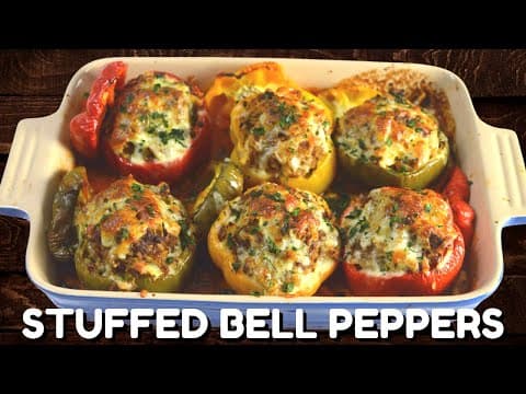 How to Make Stuffed Bell Peppers with Beef & Rice