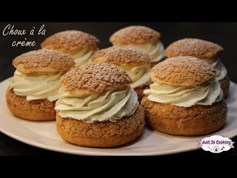Cream Puffs with Crunchy Craquelin and Vanilla Chantilly - Delicious French dessert with medium difficulty. Perfect recipe converted from YouTube video to PDF format.