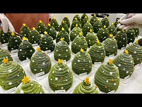 Christmas Tree Mont Blanc Cake - Delicious French dessert with medium difficulty. Perfect recipe converted from YouTube video to PDF format.