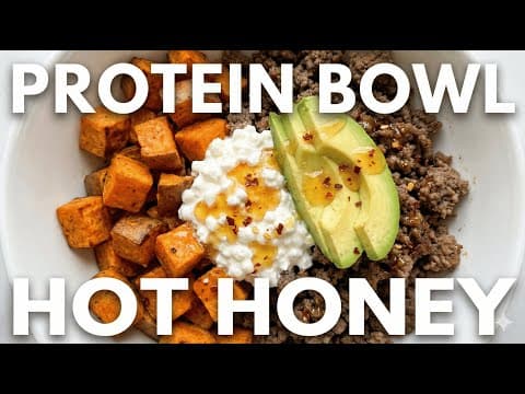 Hot Honey Cottage Cheese Sweet Potato Beef Bowl