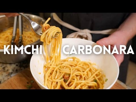 A pasta recipe for experimental cooks: Kimchi Carbonara