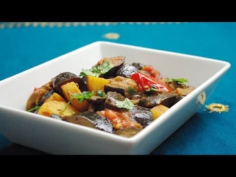Eggplant and Potato Curry - Delicious Indian main course with easy difficulty. Perfect recipe converted from YouTube video to PDF format.