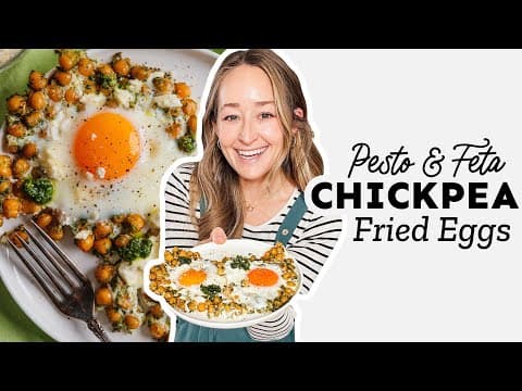 Chickpea Pesto Eggs With Feta