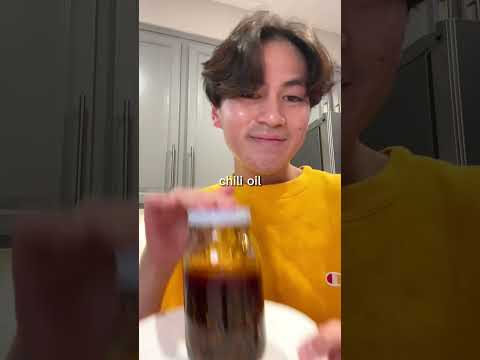 Fried eggs in chili oil