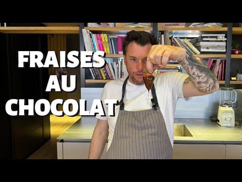 Fraises trempées au chocolat noir et glaçage rocher aux amandes - Delicious French dessert with easy difficulty. Perfect recipe converted from YouTube video to PDF format.