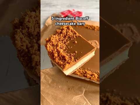 5-ingredient Biscoff cheesecake bars 😍