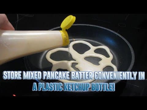 Store mixed pancake batter conveniently in a plastic ketchup bottle!