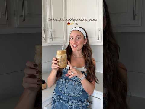 The best fall at home coffee recipe! Smoked skated maple butter shaken espresso🤎