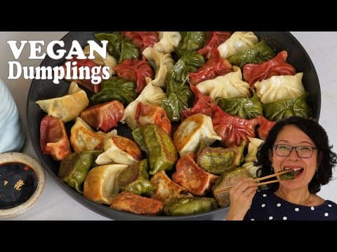 Vegetarian Gyosas with Colored Wrappers