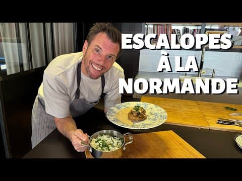 Escalopes de veau à la Normande, champignons de Paris et riz basmati - Delicious Française main course with medium difficulty. Perfect recipe converted from YouTube video to PDF format.