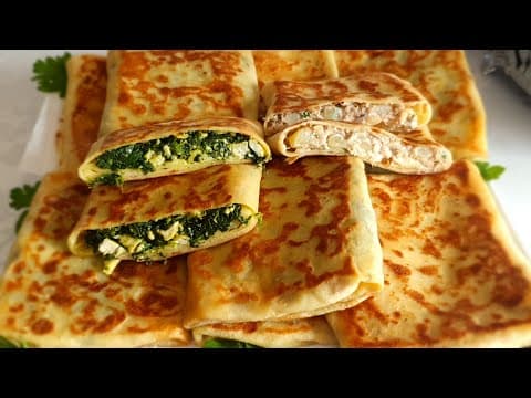 Savory stuffed crepes – spinach‑chicken and tuna‑potato - Delicious French main course with medium difficulty. Perfect recipe converted from YouTube video to PDF format.