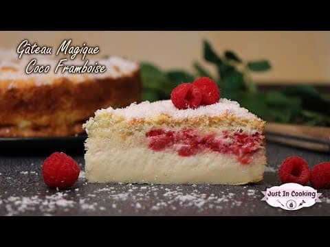 Magic Raspberry Coconut Cake - Delicious French dessert with medium difficulty. Perfect recipe converted from YouTube video to PDF format.