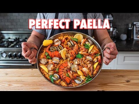Seafood Paella with Lobster, Chicken, and Chorizo