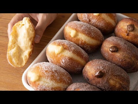 Custard Cream Donuts (with Classic and Chocolate Custard)