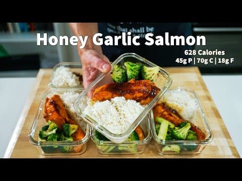 Meal Prep Honey Garlic Salmon Bowls