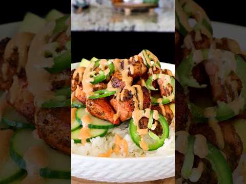 Quick Meal Spicy Salmon Rice Bowl Recipe! Healthy Lunch Dinner Idea