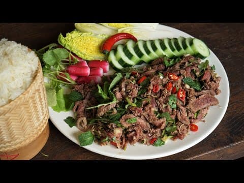 Lap Ngoua Beef Salad - Laotian Main Course Lap Ngoua Beef Salad - Delicious Laotian main course with medium difficulty. Perfect recipe converted from YouTube video to PDF format.