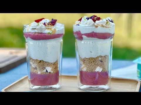 White cheese mousse verrines with raspberry coulis - French Dessert White cheese mousse verrines with raspberry coulis - Delicious French dessert with easy difficulty. Perfect recipe converted from YouTube video to PDF format.