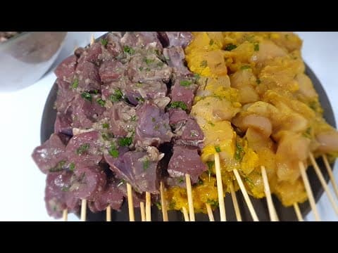 Marinades pour brochettes de poulet et cœur de bœuf
