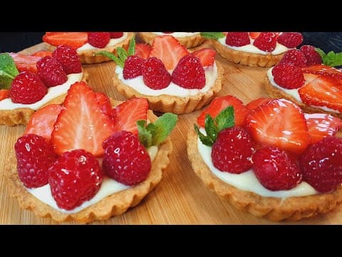 Tartelettes aux fraises et framboises à la pâte sablée et crème pâtissière - French Dessert Tartelettes aux fraises et framboises à la pâte sablée et crème pâtissière - Delicious French dessert with medium difficulty. Perfect recipe converted from YouTube video to PDF format.