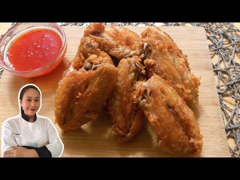 Crispy Homemade Chicken wings in Fish Sauce Recipe • Thai style •ThaiChef food