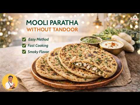 तवे पर बना तंदूरी मूली पराठा