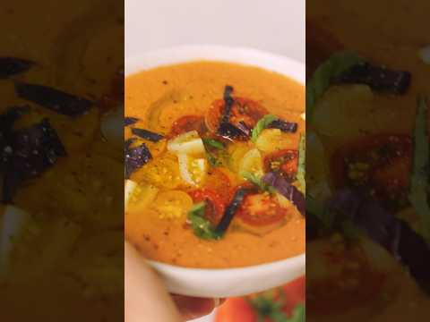 HOW TO MAKE GAZPACHO 🍅 Chilled summer soup recipe using fresh ingredients