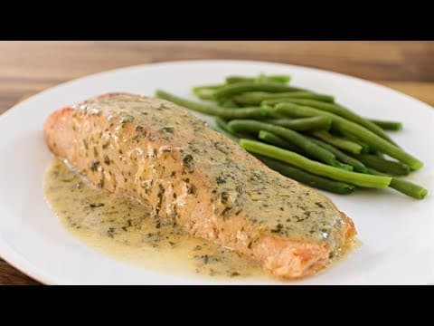 Salmon with Lemon Butter Sauce Recipe Recipe - French | Easy | Serves 4 Salmon with Lemon Butter Sauce Recipe - French recipe that serves 4 people. A easy difficulty cooking recipe converted from YouTube video with complete ingredients and step-by-step instructions.