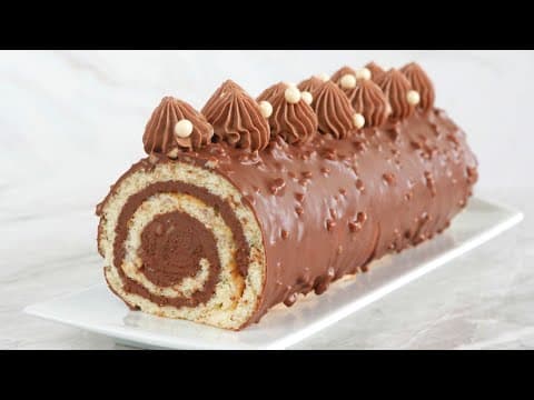 Chocolate rolled Yule log without genoise - French Dessert Chocolate rolled Yule log without genoise - Delicious French dessert with medium difficulty. Perfect recipe converted from YouTube video to PDF format.