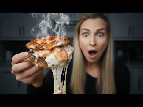 Giant Creamy Shrimp Mushroom Caps