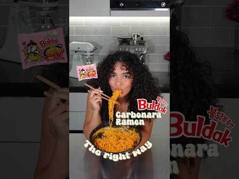 Buldak carbonara noodles 🍜 THE RIGHT WAY