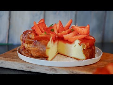 White cheese cake with strawberries and lemon - French Dessert White cheese cake with strawberries and lemon - Delicious French dessert with medium difficulty. Perfect recipe converted from YouTube video to PDF format.