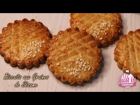 Biscuits aux graines de sésame - Française Snack Biscuits aux graines de sésame - Delicious Française snack with easy difficulty. Perfect recipe converted from YouTube video to PDF format.