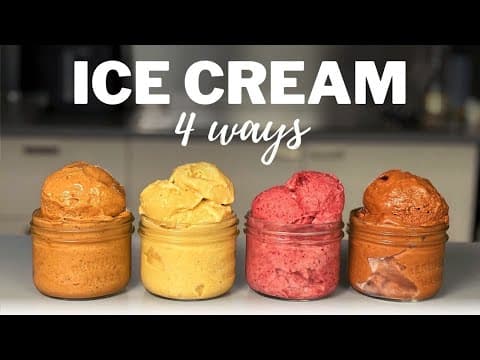Two-Ingredient Banana Ice Cream (Base) with Four Flavor Variations