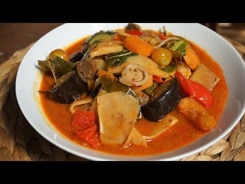 Vegetable Thai Red Curry - Thai Main Course Vegetable Thai Red Curry - Delicious Thai main course with medium difficulty. Perfect recipe converted from YouTube video to PDF format.