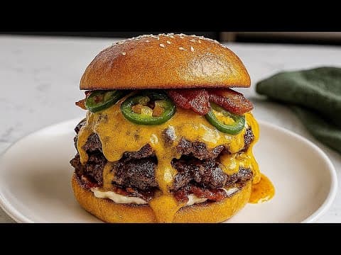 Fiery Jalapeno Popper Smash Burger - American Main Course Fiery Jalapeno Popper Smash Burger - Delicious American main course with medium difficulty. Perfect recipe converted from YouTube video to PDF format.