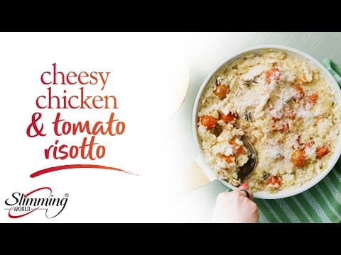🧀 Cheesy chicken and tomato risotto - full recipe and details in the description below ↙️