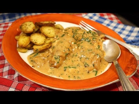 Chicken cutlets with camembert sauce, served with Sarladaise potatoes - French Main Course Chicken cutlets with camembert sauce, served with Sarladaise potatoes - Delicious French main course with easy difficulty. Perfect recipe converted from YouTube video to PDF format.