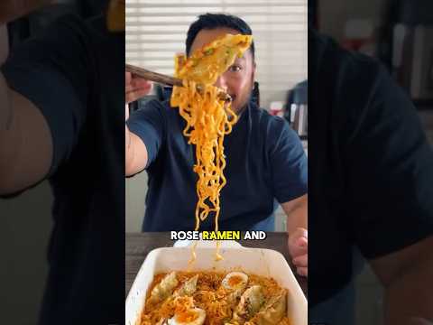 Cheesy ramen dumpling bake