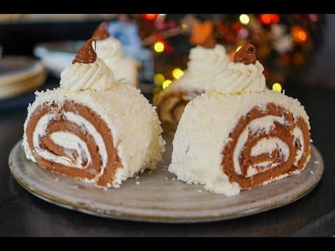 Individual mini Yule logs with Japanese biscuit base, white coconut ganache and Nutella - French Dessert Individual mini Yule logs with Japanese biscuit base, white coconut ganache and Nutella - Delicious French dessert with medium difficulty. Perfect recipe converted from YouTube video to PDF format.