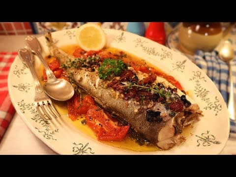 Whole Hake Mediterranean Stuffed - French Main Course Whole Hake Mediterranean Stuffed - Delicious French main course with medium difficulty. Perfect recipe converted from YouTube video to PDF format.
