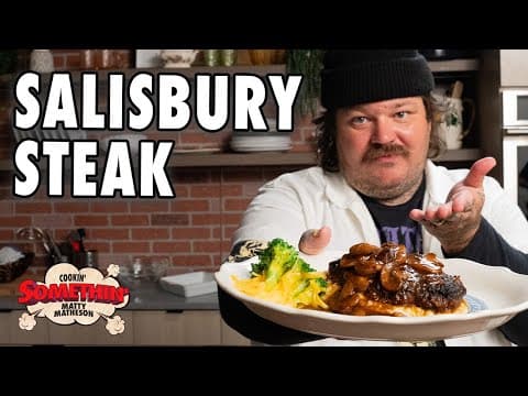 Salisbury Steak with Sarsaparilla Mushroom Gravy, Steamed Broccoli, and Mashed Potatoes - American Recipe Salisbury Steak with Sarsaparilla Mushroom Gravy, Steamed Broccoli, and Mashed Potatoes - Delicious American recipe with medium difficulty. Perfect recipe converted from YouTube video to PDF format.