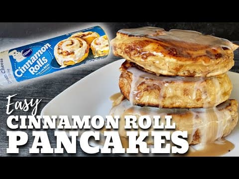 Easy Cinnamon Roll Pancakes on the griddle (Flat Top Grill Pancakes)