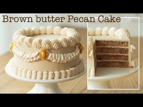 Brown Butter Pecan Cake with Coffee Syrup and Swiss Meringue Buttercream - Korean Dessert Brown Butter Pecan Cake with Coffee Syrup and Swiss Meringue Buttercream - Delicious Korean dessert with medium difficulty. Perfect recipe converted from YouTube video to PDF format.