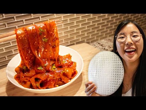 Rice Paper Noodles 🍝 (TikTok's CHEWY rice paper hack)