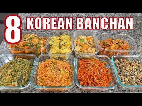 Eight Korean Side Dishes (Banchan)